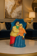 Elderly Couple Umbrella Figurine