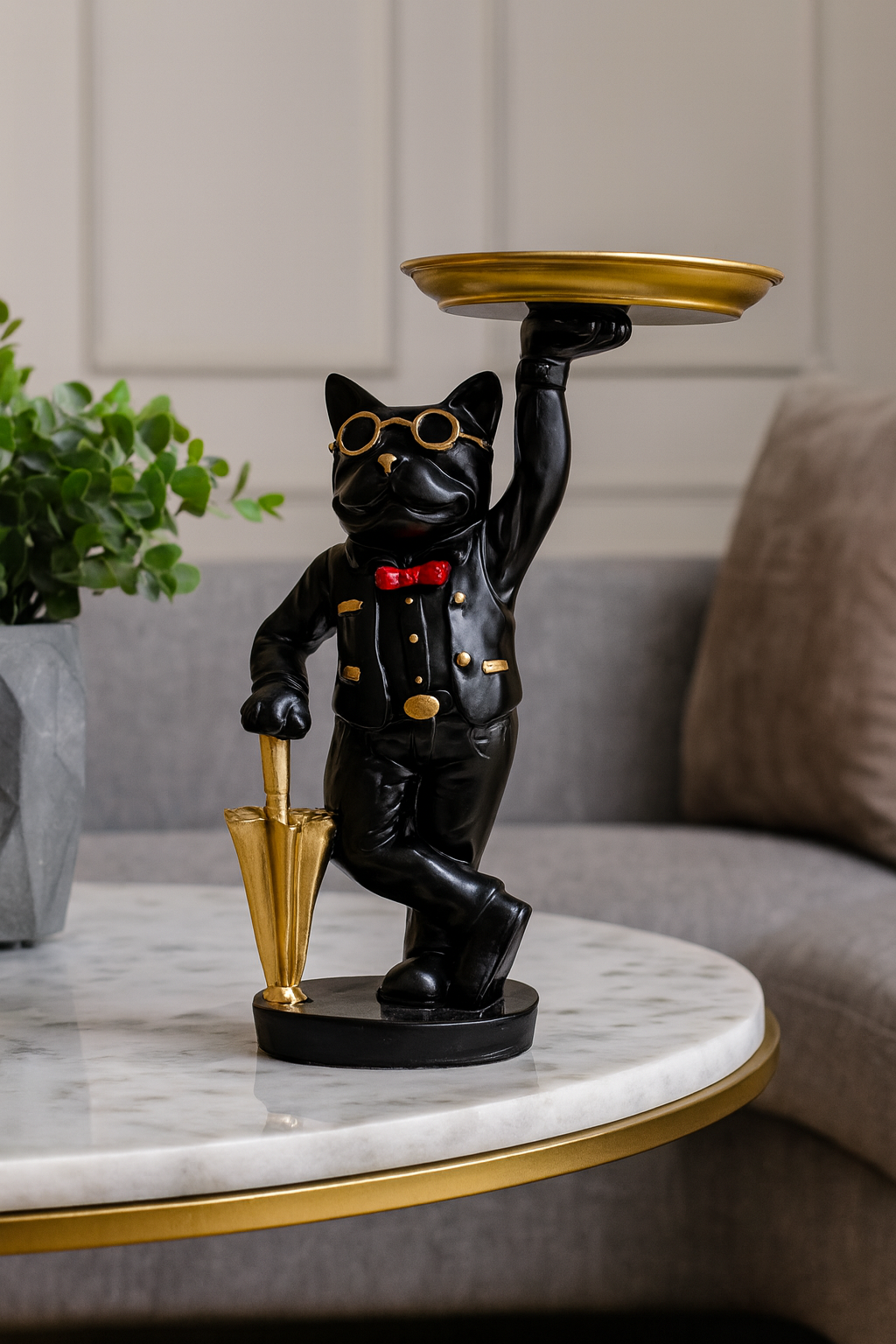 Vintage Gentleman Cat Tray Holder