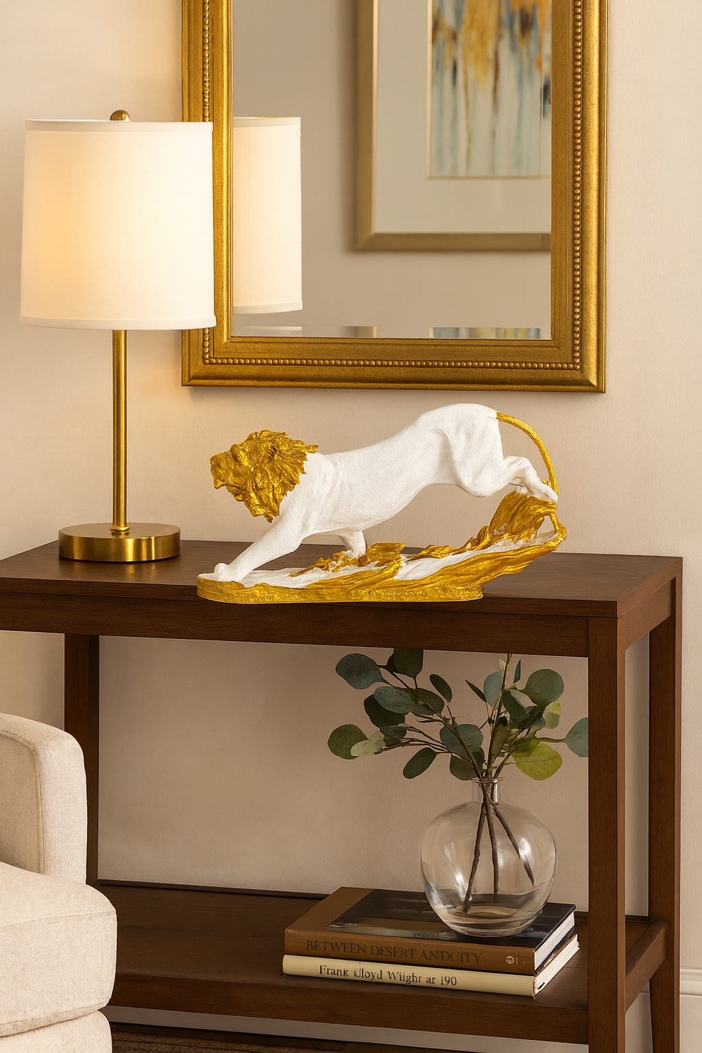 Golden Valor Lion Accent Piece