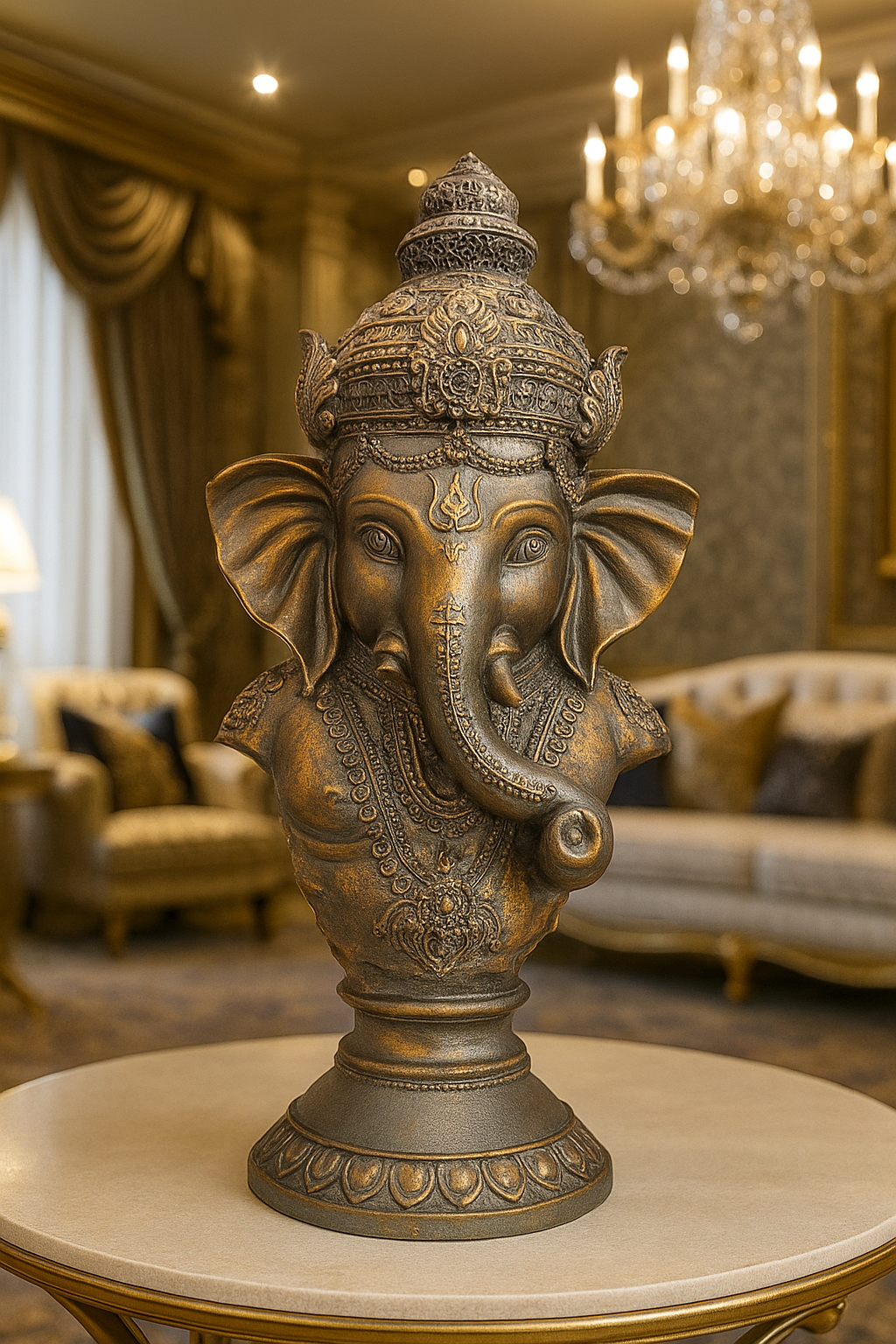 Blessings of Ganesha – Luxury Antique Bust Statue