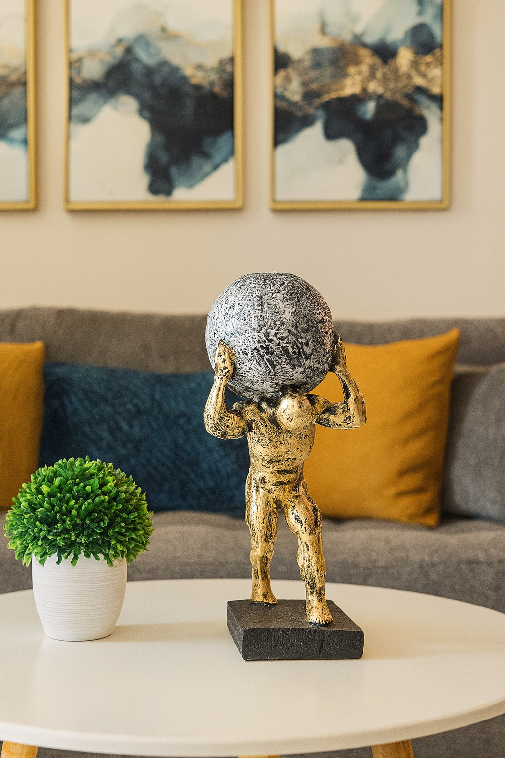 Atlas Globe Bearer Statue